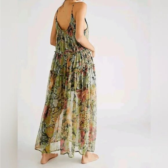 Free People Julianna Misty Maxi Open Back Dress Oversized size L - Picture 3 of 12